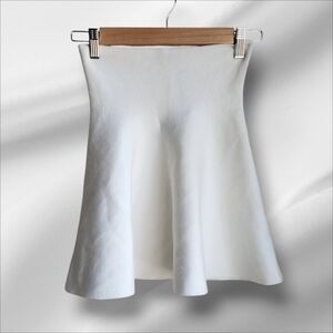 NWT ZARA Womens Knit White Flare Skirt Size S